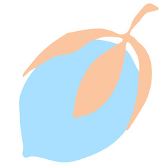 Lemon minimal abstract icon, blue orange color theme 