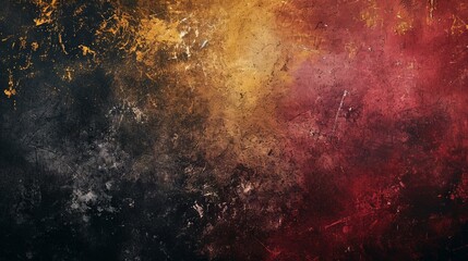 Grunge Background Texture in the Colors Raspberry Red, Golden Yellow & Black created with Generative AI Technology - obrazy, fototapety, plakaty