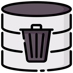 database delete filled outline vector icon