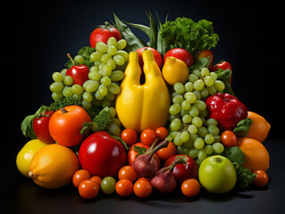 Amazing Food background with fruits and vegetables