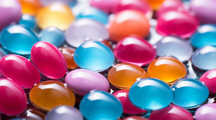 multicolored candy drops