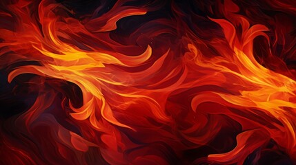 abstract image of fire in the style of dark orange and light crimson, smokey background, spiritual symbolism. flashes of flame, swirling colors. - obrazy, fototapety, plakaty