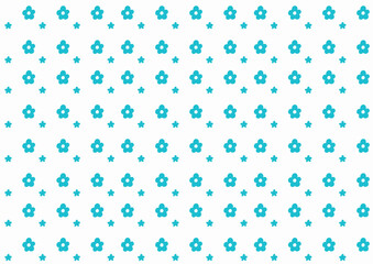 可愛い手書き風青いお花の背景素材