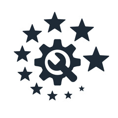 Continuous technical improvement. Vector linear icon isolated on white background.