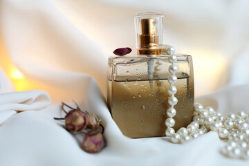 perfume bottle mockup with pink background