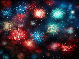 Naklejka premium Luxurious Fireworks for presidents day concept