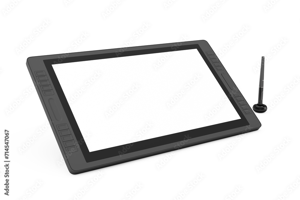 Leinwandbilder big size of digital graphics drawing tablet monitor with pen and blank screen for your design. 3d re
