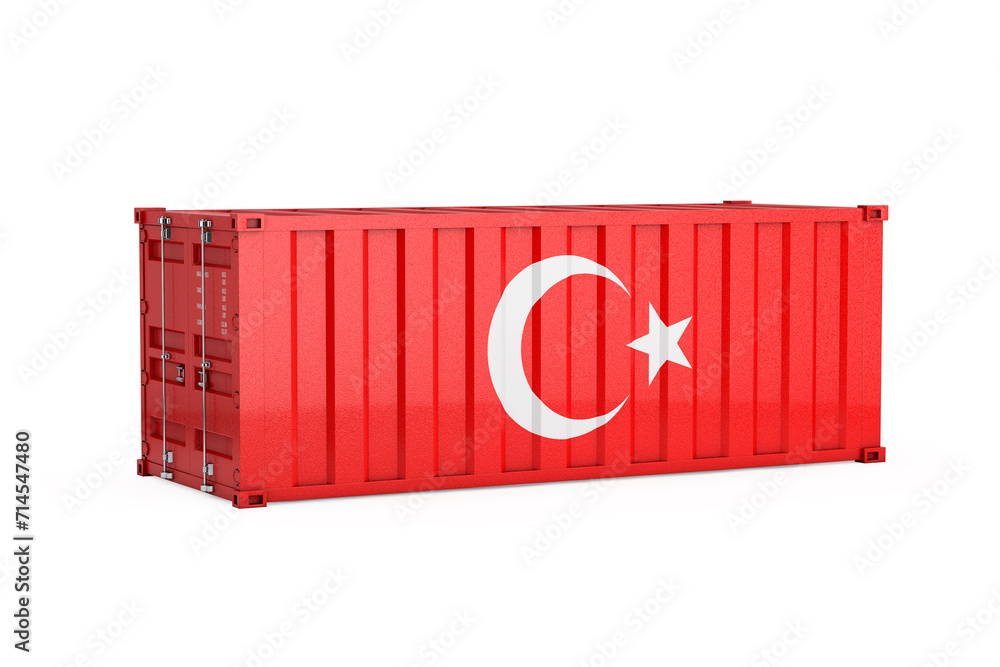 Aufkleber turkey export concept. shipping container with turkey flag. 3d rendering