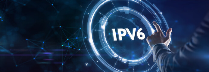 Business, Technology, Internet and network concept. IPV6 abbreviation. Modern technology concept. - obrazy, fototapety, plakaty