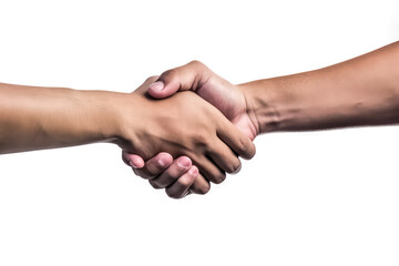 photo illustration two hands shaking hands white background business industrial purposes