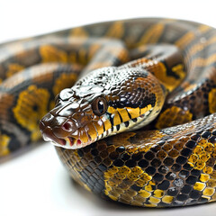 Obraz premium close up of a snake on white