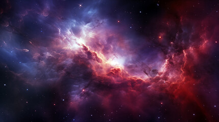 Stars, star birth, outer space purple nebula clouds, ai-generated