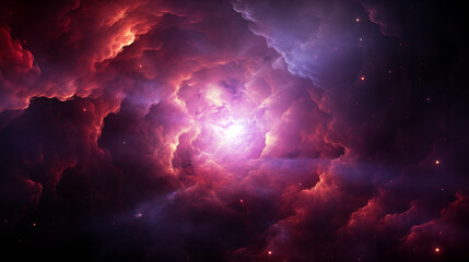 Stars, star birth, outer space purple nebula clouds, ai-generated
