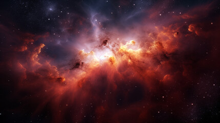 Stars, Star birth, outer space purple nebula clouds, ai-generated