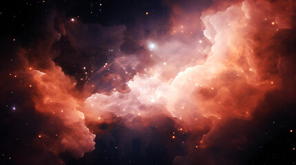 Stars, Star birth, outer space purple nebula clouds, ai-generated
