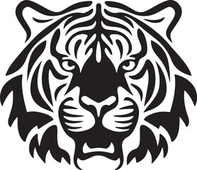 Tiger face silhouette vector illustration