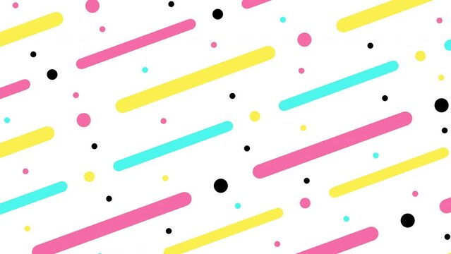 白バックのカラフルなメンフィスデザイン背景,menphis design,pop,brightwhite,line,dot,colorful