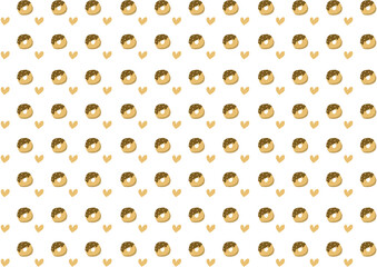 可愛い手書き風ドーナツの背景素材