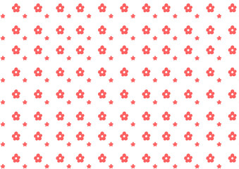 可愛い手書き風赤いお花の背景素材