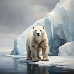 Obraz premium polar bear on ice