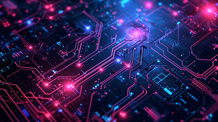 Fototapeta premium Futuristic circuit board concept background. Abstract circuit cyberspace design.