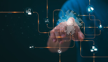 Connecting, communicating, and exchanging with global network cloud data internet technology. Using wireless data with high-speed technology for economic, scientific, and financial development.