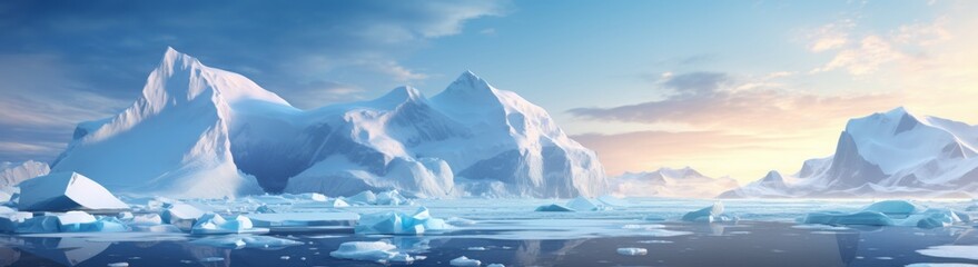 Fototapeta premium sea with icebergs in the background