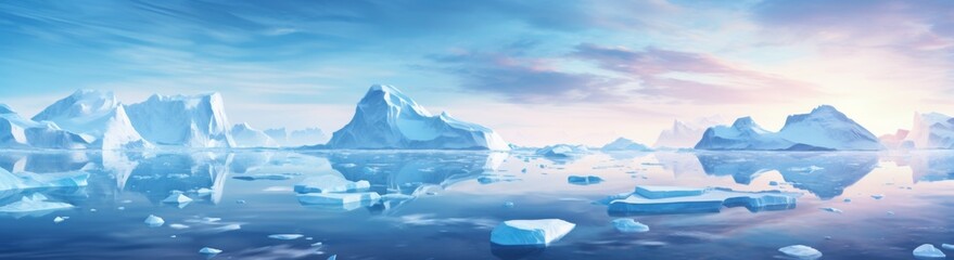 Fototapeta na wymiar sea with icebergs in the background