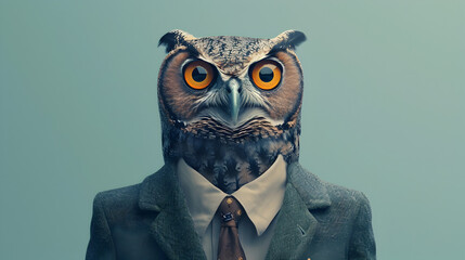 Elegant Owl in a Stylish Suit