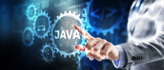 Java programming language web development concept. Technology Internet concept