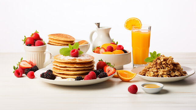 healthy breakfast eating concept various morning food