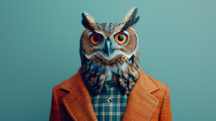 Mysterious Man Wearing an Owl Mask