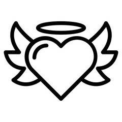 Heart line icon, concept of love isolated on white