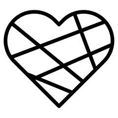 Heart line icon, concept of love isolated on white