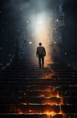 A man walking paradox stairs