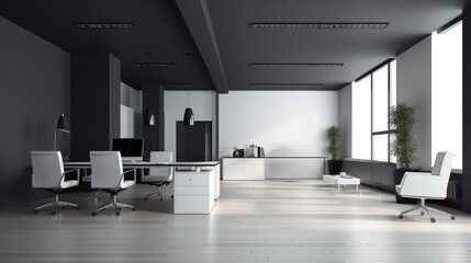 An empty, clean and sophisticated office