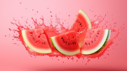 Watermelon with water splash.