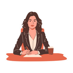 Female Business Leader Doing Work On The Desk