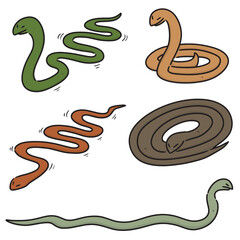 Obraz premium vector set of snakes