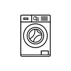Minimalistic Washing Machine Icon with Black Lines