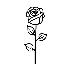 Minimalistic Black Line Rose