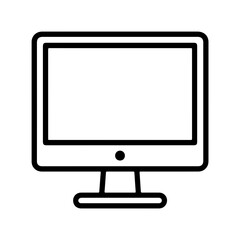 Simple Black Line Computer Monitor Icon