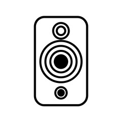Minimalistic Black Line Speaker Icon