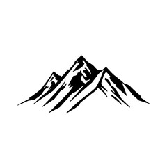 Minimalistic Black Line Mountain Range Icon