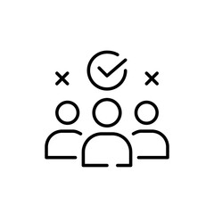 Choosing the right candidate to hire. Filling in vacancy through recruitment agency. Pixel perfect, editable stroke icon