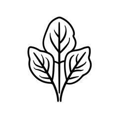 Obraz premium Minimalistic Spinach Icon