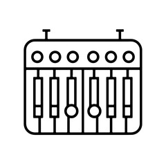 Minimalistic Black Line Synthesizer Keyboard