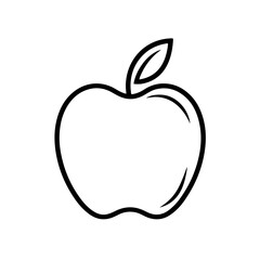 Fototapeta premium Black Line Apple Icon