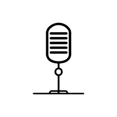 Minimalistic Black Line Microphone Icon