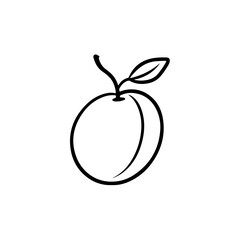Minimalistic Black Line Plum Icon